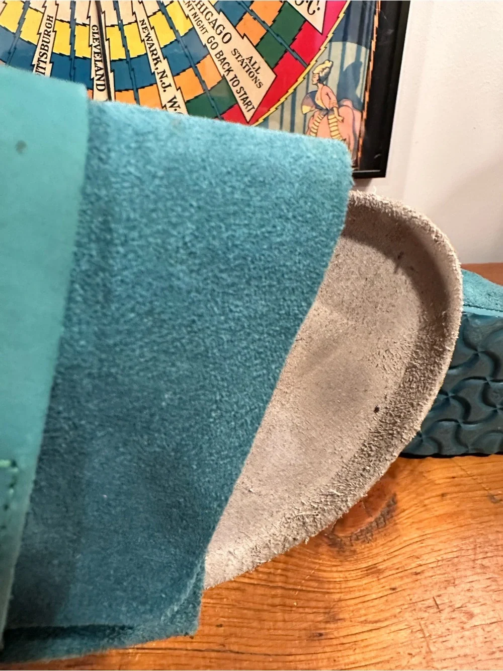 Birkenstock Kyoto Deep Turquoise Slide Sz 41 - Picture 10 of 10